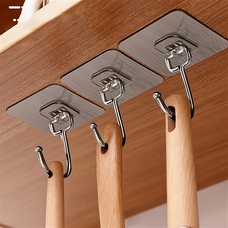 Set of 5/10 Large Adhesive Wall Hooks for Bathroom Kitchen
