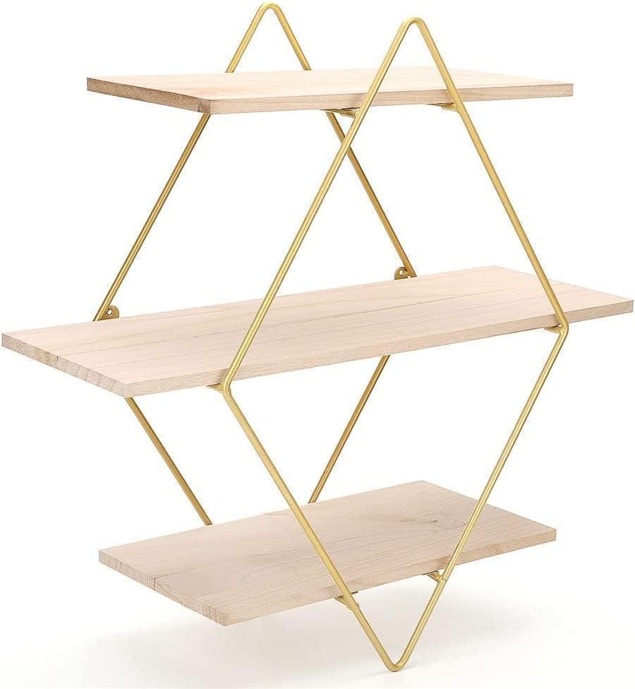 Retro Charm Wall Shelf - 3-Tier Floating Shelf for Rustic Elegance and