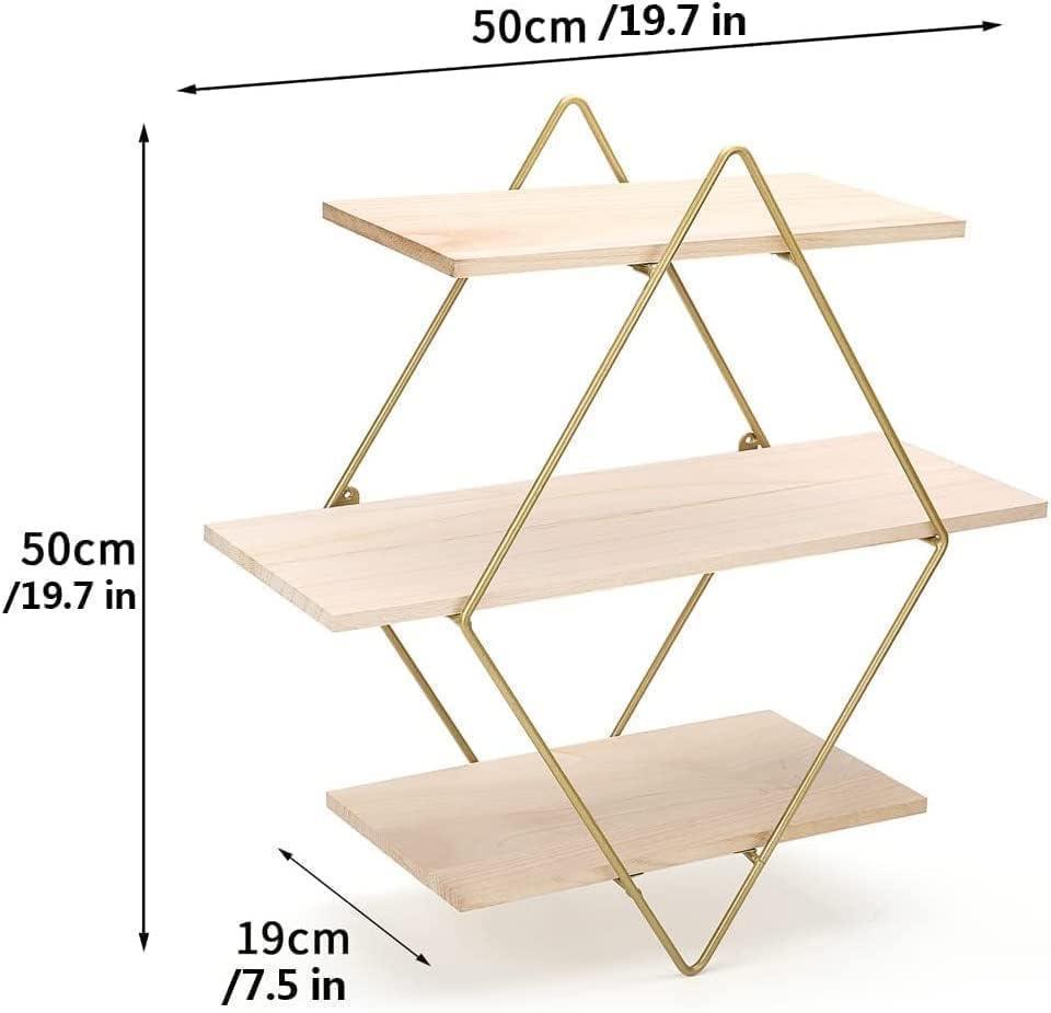 Retro Charm Wall Shelf - 3-Tier Floating Shelf for Rustic Elegance and