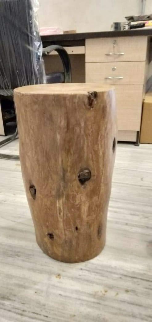 Sahaj Hast Rustic Wooden Tree Stump Table - Unique Natural Accent for