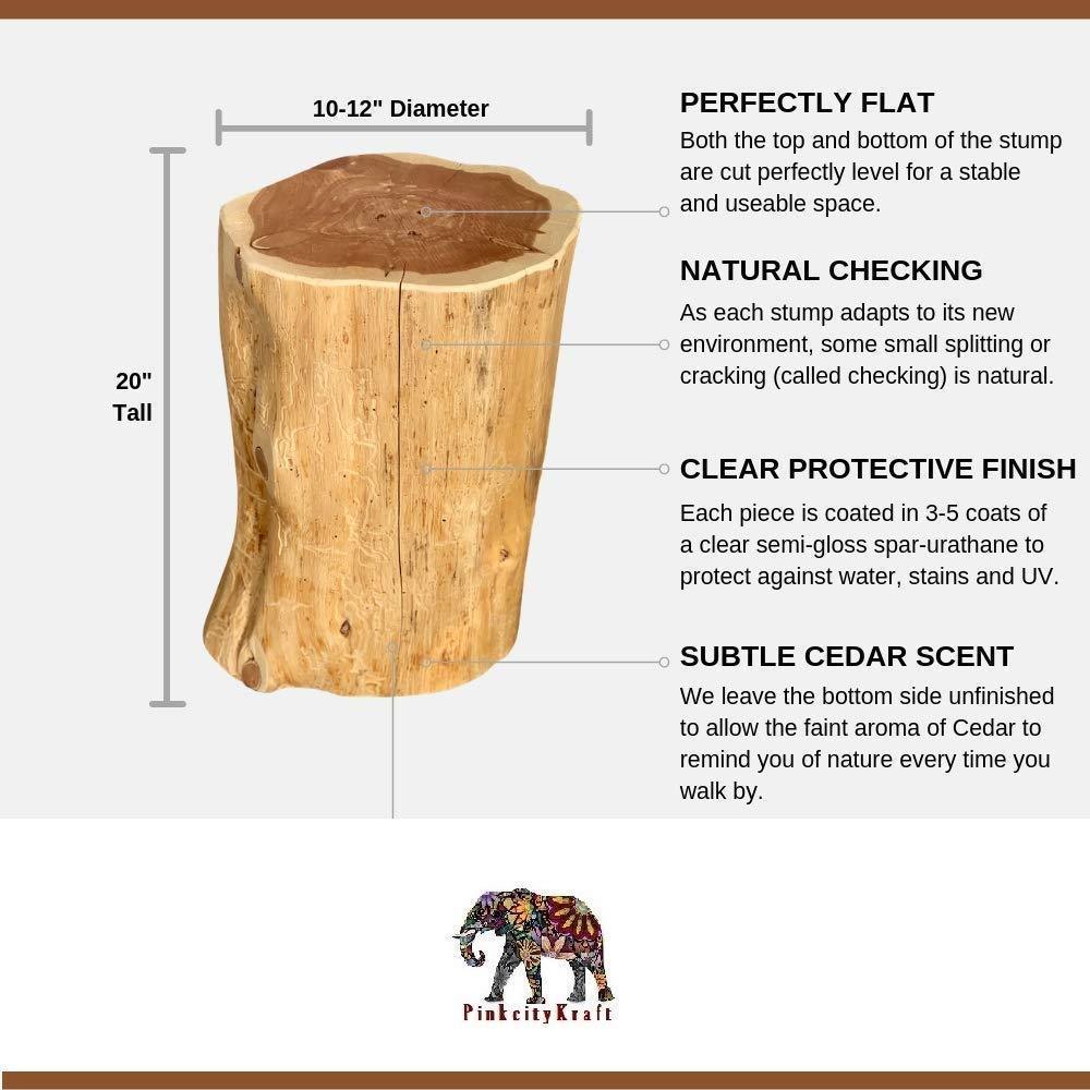 Sahaj Hast Rustic Wooden Tree Stump Table - Unique Natural Accent for