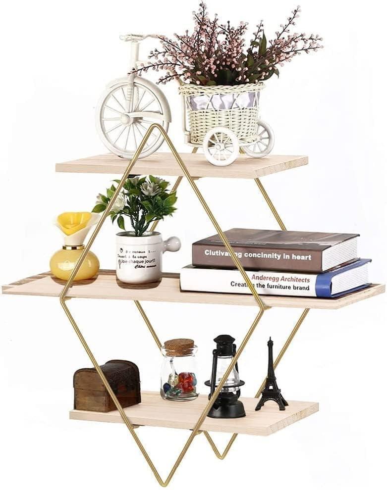 Retro Charm Wall Shelf - 3-Tier Floating Shelf for Rustic Elegance and