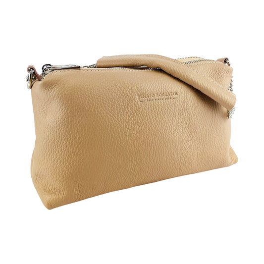 RB1025AU | Borsa Donna a Mano con doppia lampo in Vera Pelle Made in