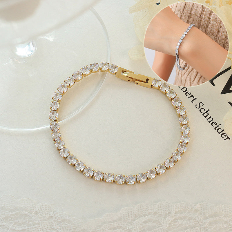 Women's Fashion And Fully-jewelled Zircon Bracelet Bling Chain