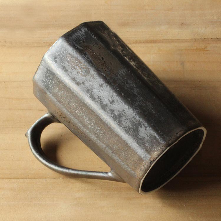 Handmade Multi-faceted Gilt Coffee Mug