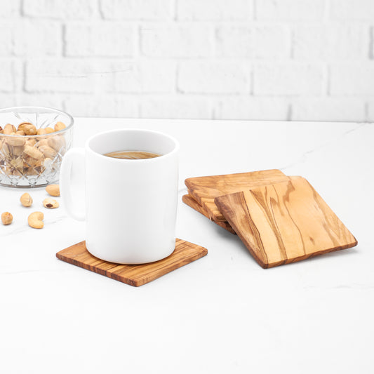 Handcrafted Olive Wood Square Coaster