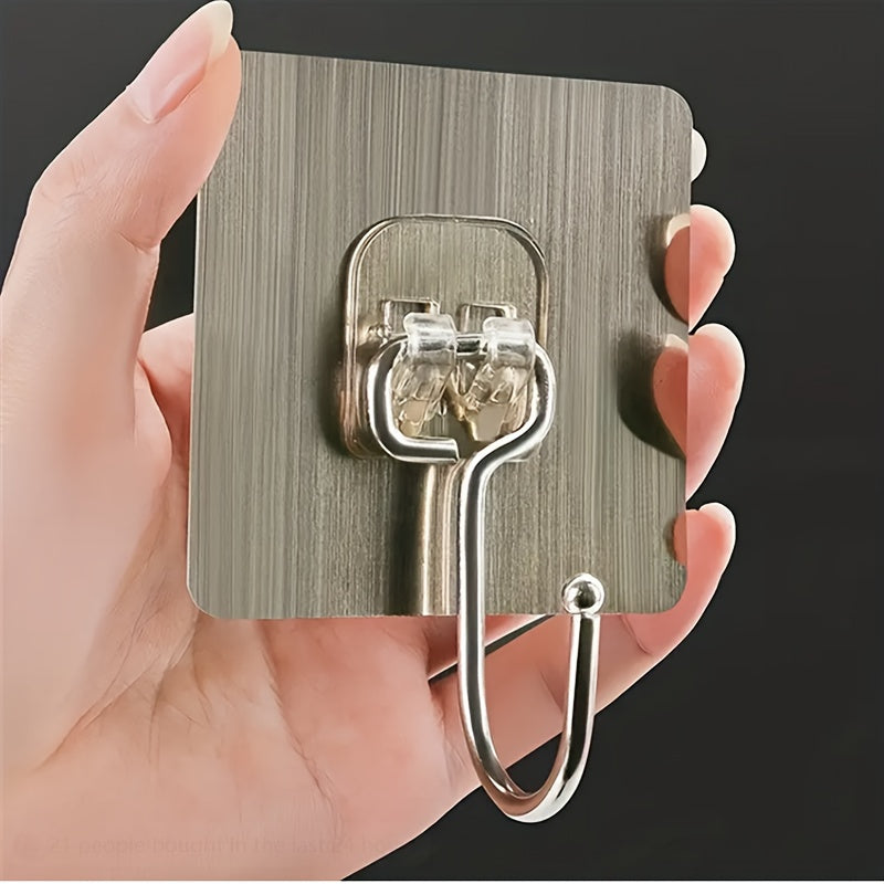 Set of 5/10 Large Adhesive Wall Hooks for Bathroom  Kitchen