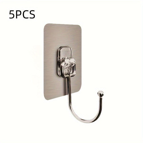 Set of 5/10 Large Adhesive Wall Hooks for Bathroom  Kitchen