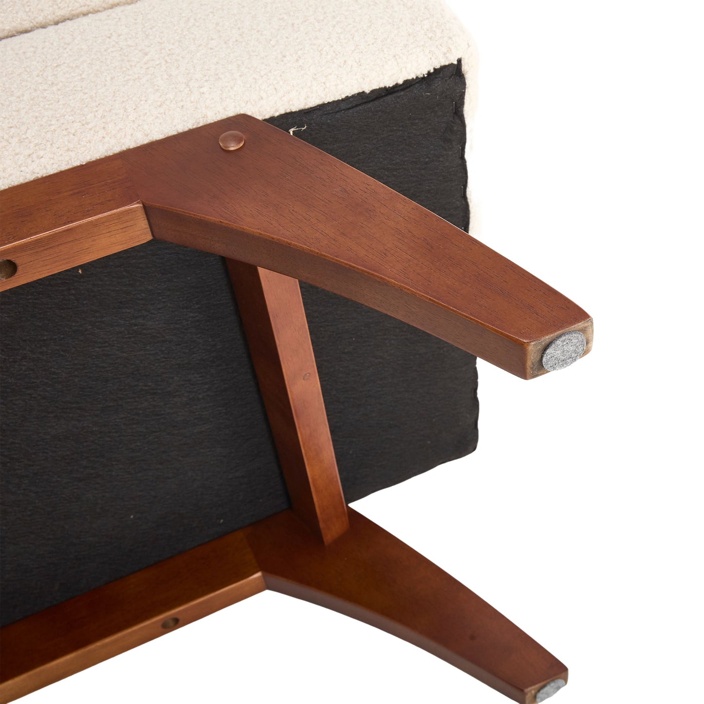 Teddy wool fabric, solid wood feet for solid weighing, and bed end