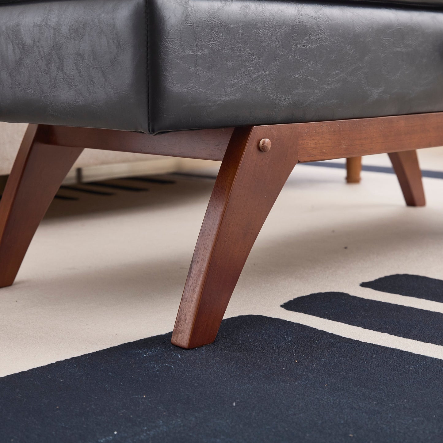 Teddy wool fabric, solid wood feet for solid weighing, and bed end