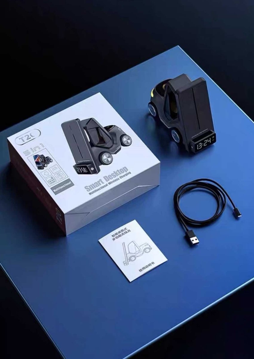 4 in 1 Forklift Fast Wireless Charging Station Dock for iPhone, AirPod