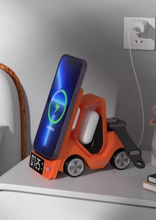 4 in 1 Forklift Fast Wireless Charging Station Dock for iPhone, AirPod