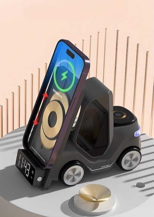 4 in 1 Forklift Fast Wireless Charging Station Dock for iPhone, AirPod
