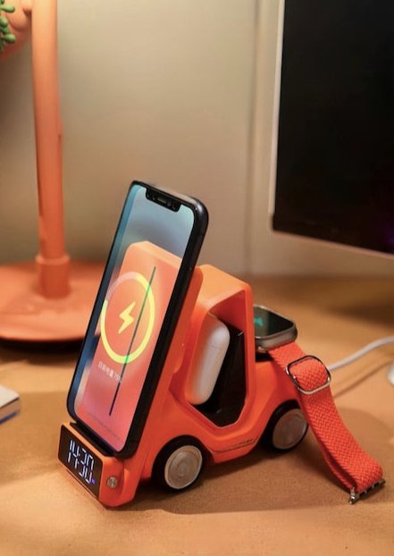 4 in 1 Forklift Fast Wireless Charging Station Dock for iPhone, AirPod