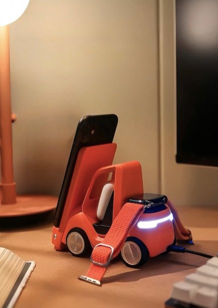 4 in 1 Forklift Fast Wireless Charging Station Dock for iPhone, AirPod