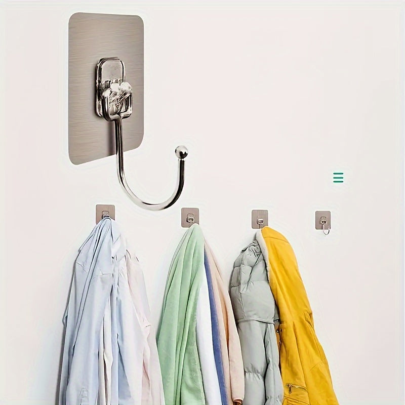 Set of 5/10 Large Adhesive Wall Hooks for Bathroom  Kitchen