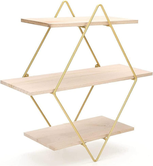 Retro Charm Wall Shelf - 3-Tier Floating Shelf for Rustic Elegance and