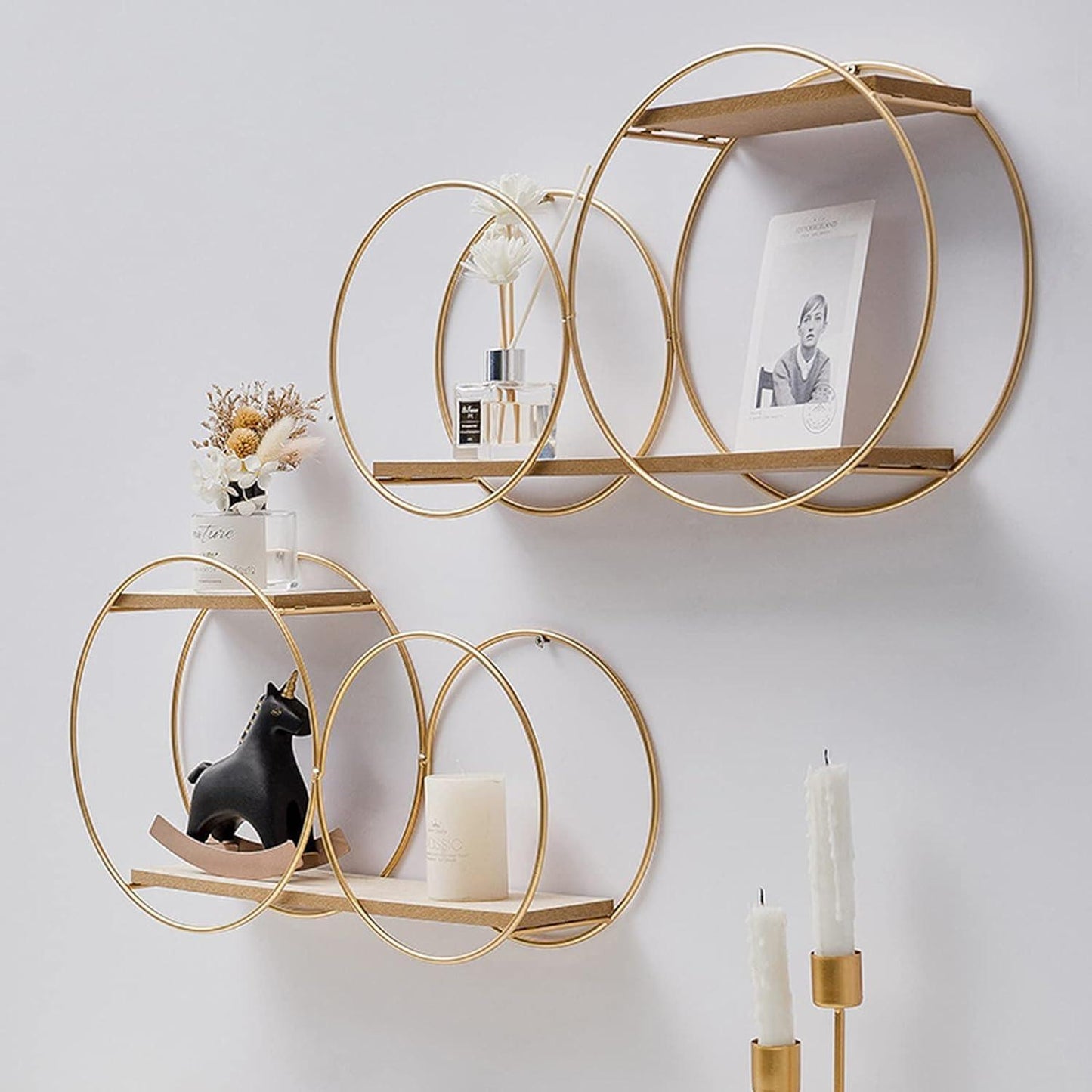Modern Wall Mount Geometric Shelf for Home Decor and Space Elevation