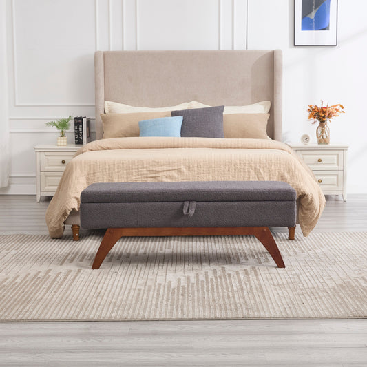 Teddy wool fabric, solid wood feet for solid weighing, and bed end
