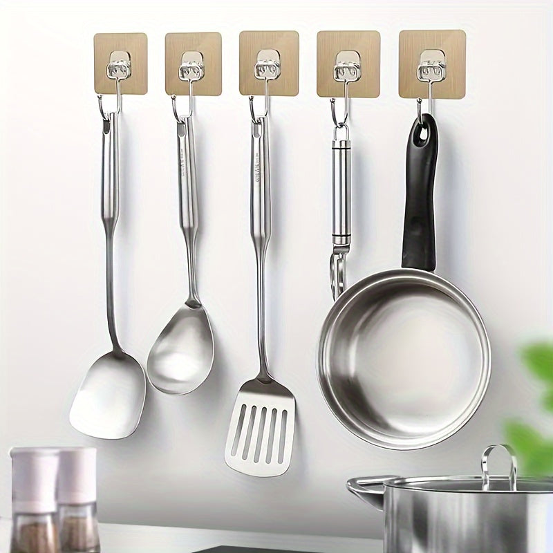 Set of 5/10 Large Adhesive Wall Hooks for Bathroom  Kitchen
