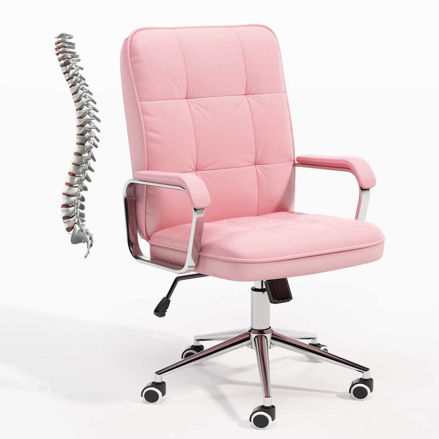 Computer Leather Desk Office Chair Swivel Lift Training Student Study
