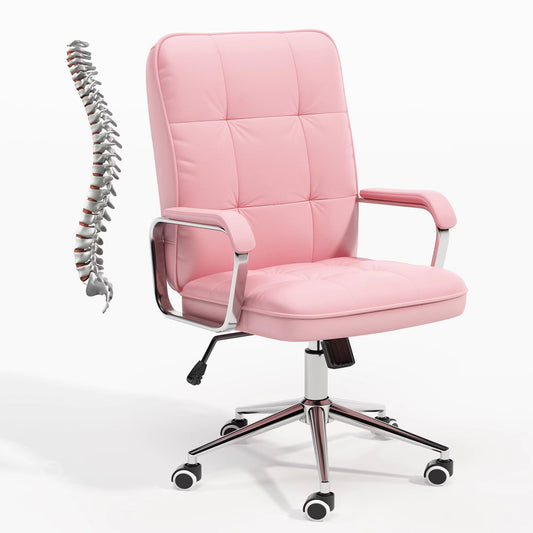 Computer Leather Desk Office Chair Swivel Lift Training Student Study