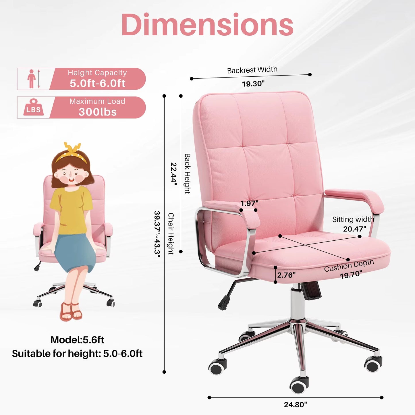 Computer Leather Desk Office Chair Swivel Lift Training Student Study