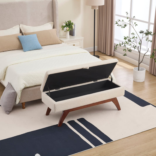Teddy wool fabric, solid wood feet for solid weighing, and bed end