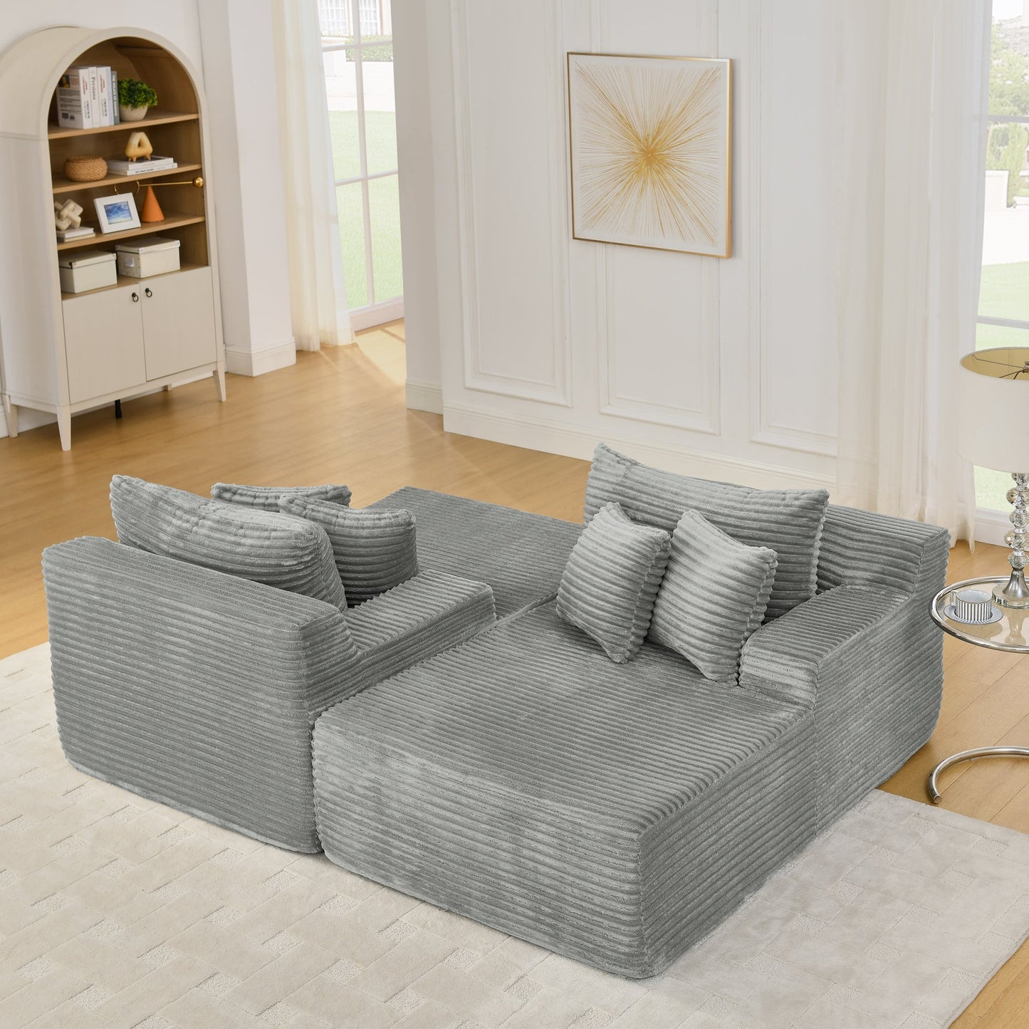 Two-seater lazy sofa lounge chair,Compressed sofa no assembly