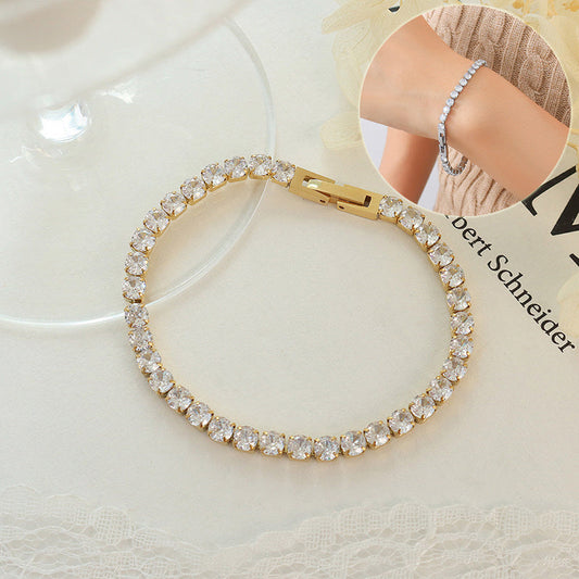Women's Fashion And Fully-jewelled Zircon Bracelet Bling Chain