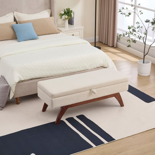 Teddy wool fabric, solid wood feet for solid weighing, and bed end
