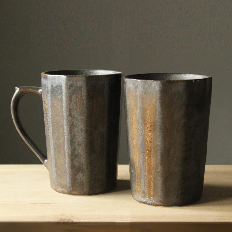 Handmade Multi-faceted Gilt Coffee Mug