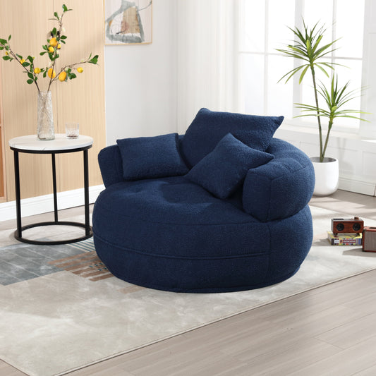 Chenille Sponge single sofa,No Assembly Required,Fluffy Modern Sleeper
